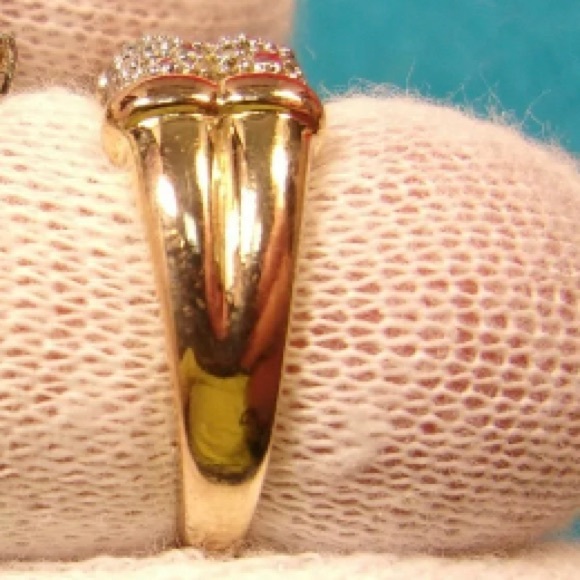 Antique 925 Rose Gold Plated Diamond Ring - Picture 2 of 6